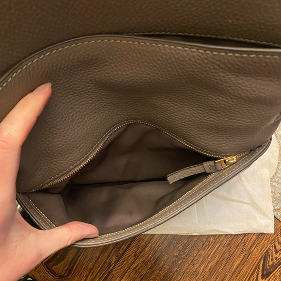 Tory Burch MCGRAW FOLD-OVER CROSSBODY, Silver Maple - Picture 9 of 14